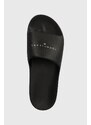 Pantofle Tommy Jeans TJM BASIC SLIDE pánské, černá barva, EM0EM01519