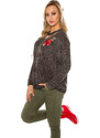 Style fashion Trendy pletený svetr s květinovou výšivkou