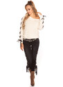 Style fashion Sexy KouCla knit sweater with lacing