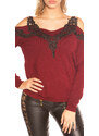 Style fashion Trendy KouCla Cold shoulder jumper