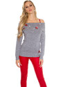 Style fashion Sexy Koucla sweater shoulder-free with patches