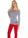 Style fashion Sexy Koucla sweater shoulder-free with patches