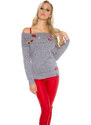 Style fashion Sexy Koucla sweater shoulder-free with patches