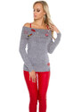 Style fashion Sexy Koucla sweater shoulder-free with patches