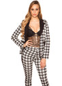 Style fashion Sexy sako se vzorem houndstooth