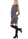 Style fashion Trendy Koucla fineknitted turtleneck stripeddress