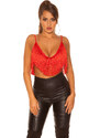 Style fashion Sexy KouCla Crop Top with fringes