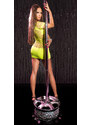 Style fashion Sexy síťové šaty GoGo-minidress v neonové barvě