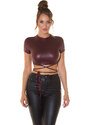 Style fashion Sexy top KouclaWetLook Cropped Top