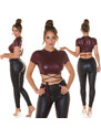 Style fashion Sexy top KouclaWetLook Cropped Top