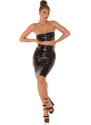 Style fashion Sexy Koucla Latex Look Highwaist Sukně se zipem