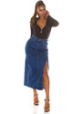 Style fashion Sexy džínová sukně Musthave s rozparkem