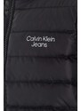 Dětská péřová bunda Calvin Klein Jeans černá barva