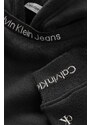 Dětská mikina Calvin Klein Jeans černá barva, s kapucí, s potiskem