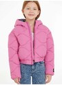 Dětská bunda Calvin Klein Jeans růžová barva