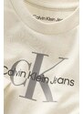 Kojenecké tričko s dlouhým rukávem Calvin Klein Jeans béžová barva