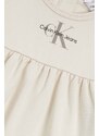 Dívčí šaty Calvin Klein Jeans béžová barva, mini