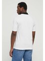 Bavlněné polo tričko Lacoste bílá barva, s aplikací