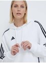 Tepláková mikina adidas Performance Tiro24 bílá barva, s kapucí, s aplikací, IR7508