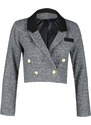 Trendyol Gray Premium Crop Button Detailed Woven Blazer Jacket