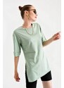 Bigdart 4123 Slit Oversize T-Shirt - Çağla