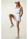 Happiness İstanbul White Tights Mini Tennis Skirt