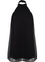 Trendyol Black Pleated Chiffon Elegant Evening Dress