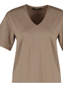 Trendyol Mink 100% Cotton Oversize/Wide Fit V-Neck Knitted T-Shirt