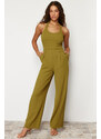 Trendyol Green Maxi Crepe Woven Jumpsuit