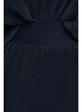 Kalhoty Armani Exchange dámské, tmavomodrá barva, široké, high waist, 3DYP10 YN8QZ