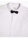 Koton Shirt Bow Tie Detailed Long Sleeve Cotton Classic Collar