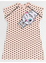 Denokids White Cat Girl Child Polka Dot Pink Dress