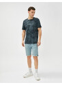 Koton Denim Shorts Fold Detailed Pocket Buttoned