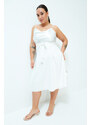 Trendyol Curve White High Ribbon Detailed Woven Bridal Skirt