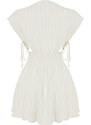 Trendyol Bridal Ecru Mini Woven Cut Out/Window Linen Blend Beach Dress