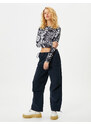 Koton Oversize Parachute Trousers Layer Detail Pocket Cotton