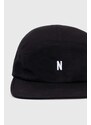 Bavlněná baseballová čepice Norse Projects Twill 5 Panel Cap černá barva, N80.0126.9999