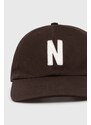 Bavlněná baseballová čepice Norse Projects Felt N Twill Sports Cap hnědá barva, s aplikací, N80.0128.2022