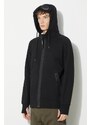 Bavlněná mikina C.P. Company Diagonal Raised Fleece Goggle pánská, černá barva, s kapucí, hladká, 16CMSS082A005086W