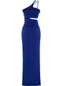 Trendyol Saxe Blue Window/Cut Out Detailed Long Evening Evening Dress