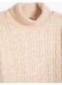 Koton Turtleneck Sweater Hair Knit Detailed Long Sleeve Soft Textured