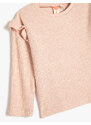 Koton Basic T-shirt with Frill Detailed Long Sleeves Camisole Crew Neck Soft Texture.