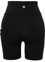 Trendyol Black Recovery Tulle Pocket and Reflector Print Detailed Knitted Sports Shorts Leggings