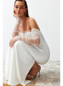 Trendyol Bridal White Body-fitting Woven Lined Wedding/Wedding Long Evening Evening Dress