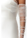 Trendyol Bridal White Body-fitting Woven Lined Wedding/Wedding Long Evening Evening Dress