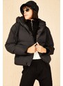 Bianco Lucci Women's Black Hooded Puffer Coat