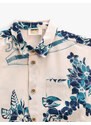 Koton Floral Short Sleeve Shirt with One Pocket Detailed