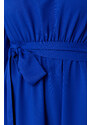 Trendyol Saxe Blue Belted Half Sleeve Woven Dress