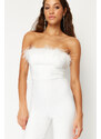 Trendyol Bridal White Wide Leg Woven Fitted Jumpsuit