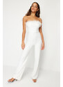 Trendyol Bridal White Wide Leg Woven Fitted Jumpsuit